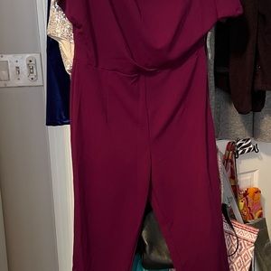 ALEXIA ADMOR DRAPED ONE SHOULDER JUMPSUIT FUCHSIA NEW WITH TAGS NEVER WORN